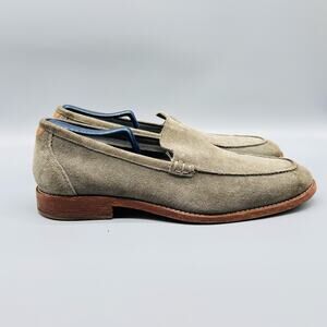 Cole Haan Shoes Men 10.5 Gray Green Taupe Suede Grand OS Loafers Slip On Casual